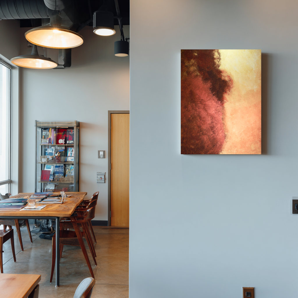 Gold, burnt umber, burnt sienna, brown, copper, original canvas artwork